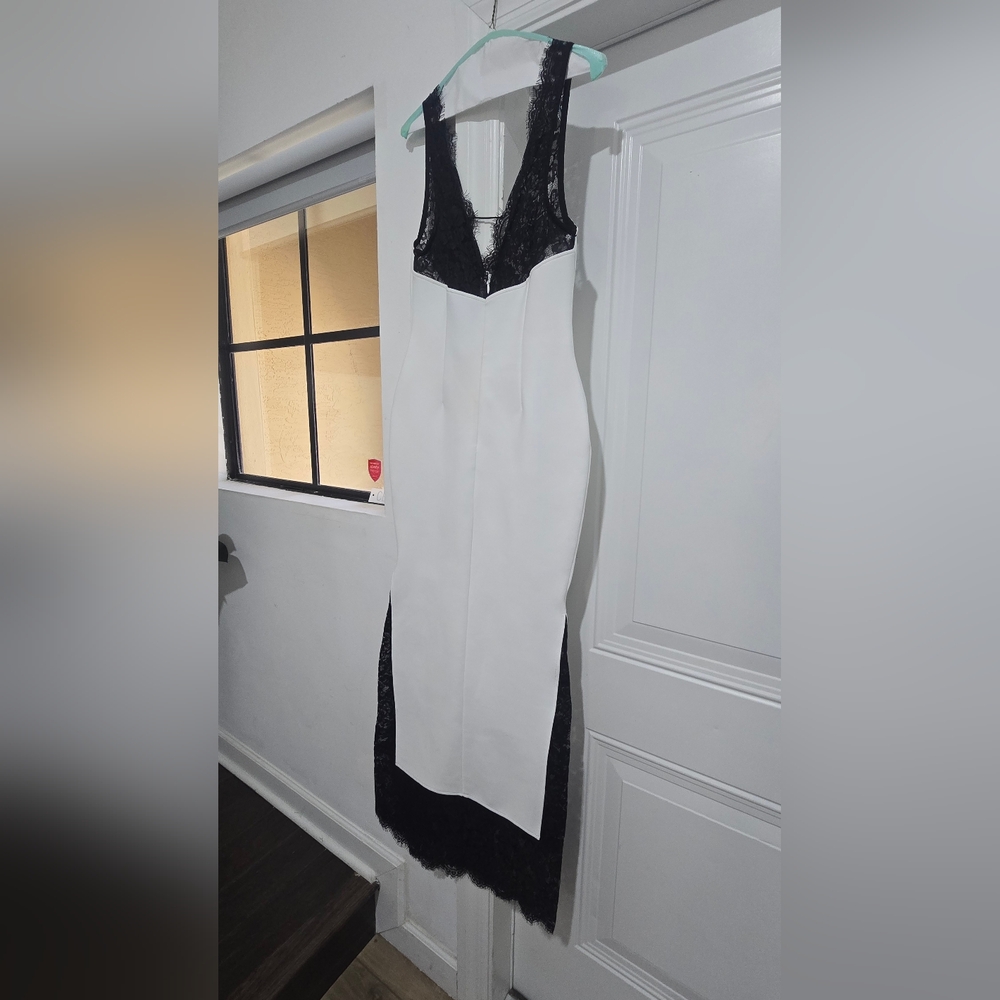 Gunnhild Lace Deep V Maxi Dress by Bella Barnett - Picture 8 of 9